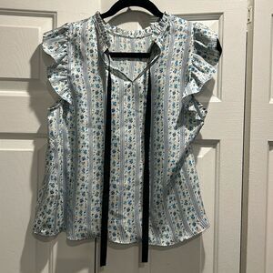 Zara Trafaluc Collection Floral Blouse, Size Small